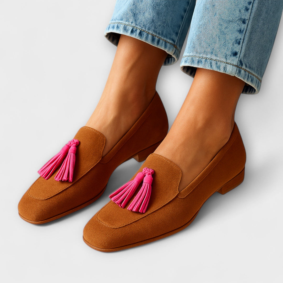 Cynthia - Suede Loafer with Tassels