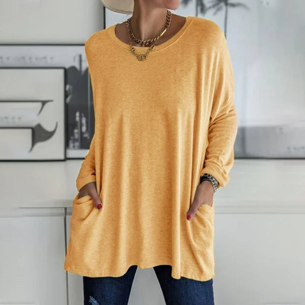 Kaitlyn – Relaxed Long Sleeve Top for Effortless Everyday Elegance