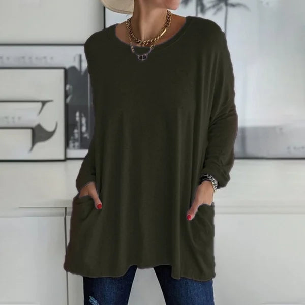 Kaitlyn – Relaxed Long Sleeve Top for Effortless Everyday Elegance