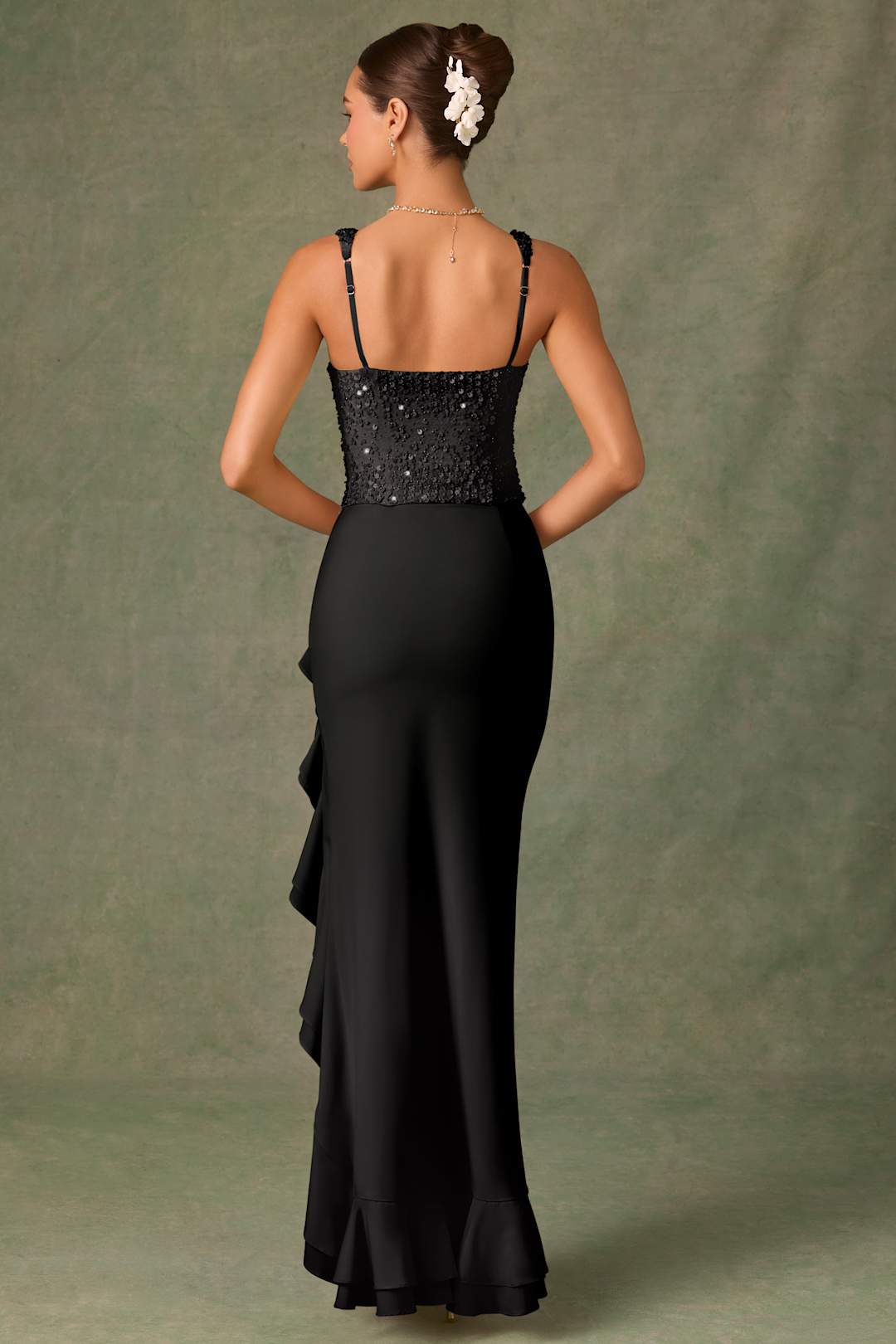Éliane - Ruffles Satin Corset Dress