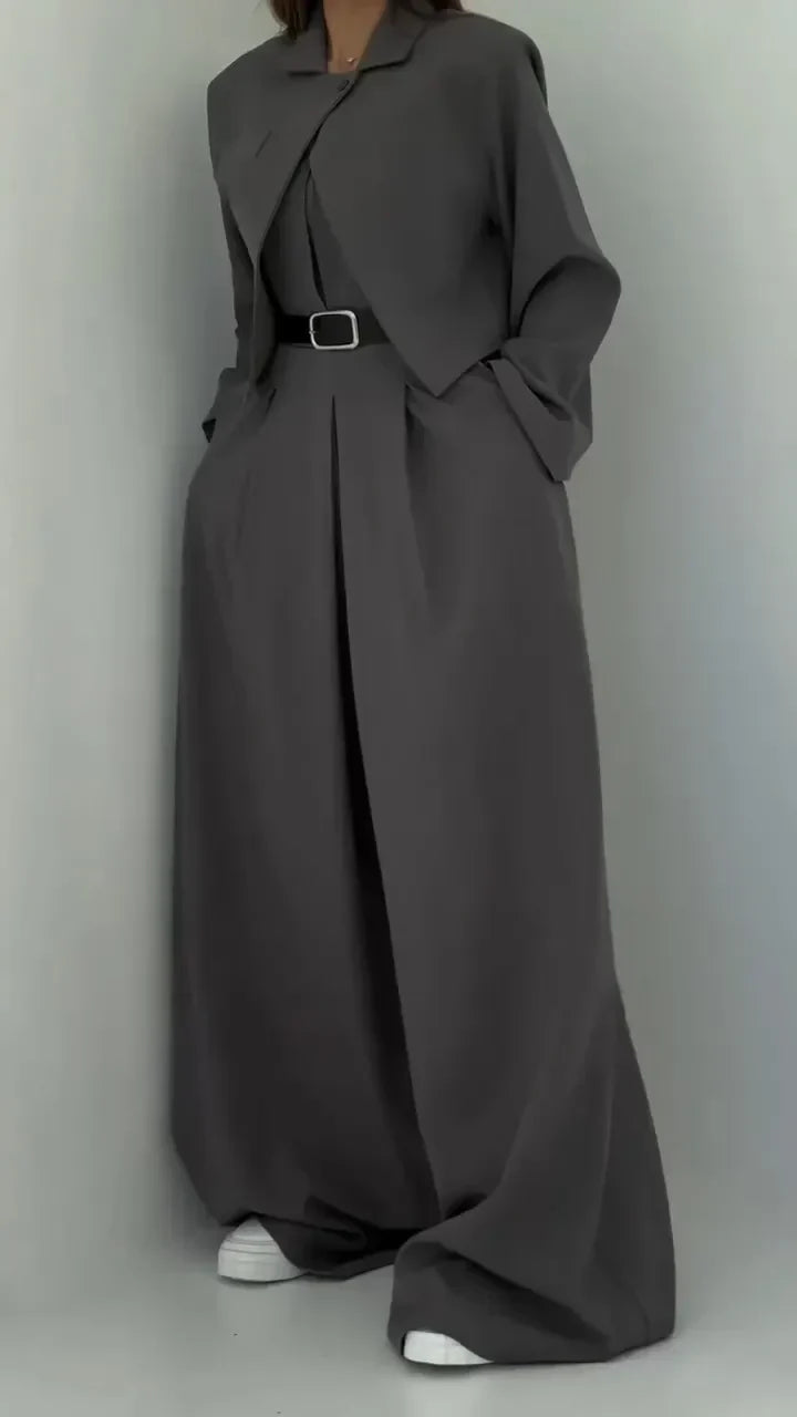 Alyssa – Women’s Wide-Leg Jumpsuit + Jacket – Sleek, Polished, and Effortless