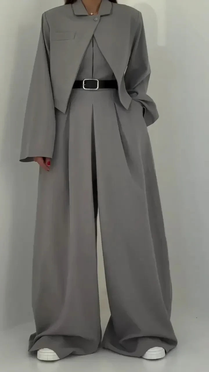 Alyssa – Women’s Wide-Leg Jumpsuit + Jacket – Sleek, Polished, and Effortless