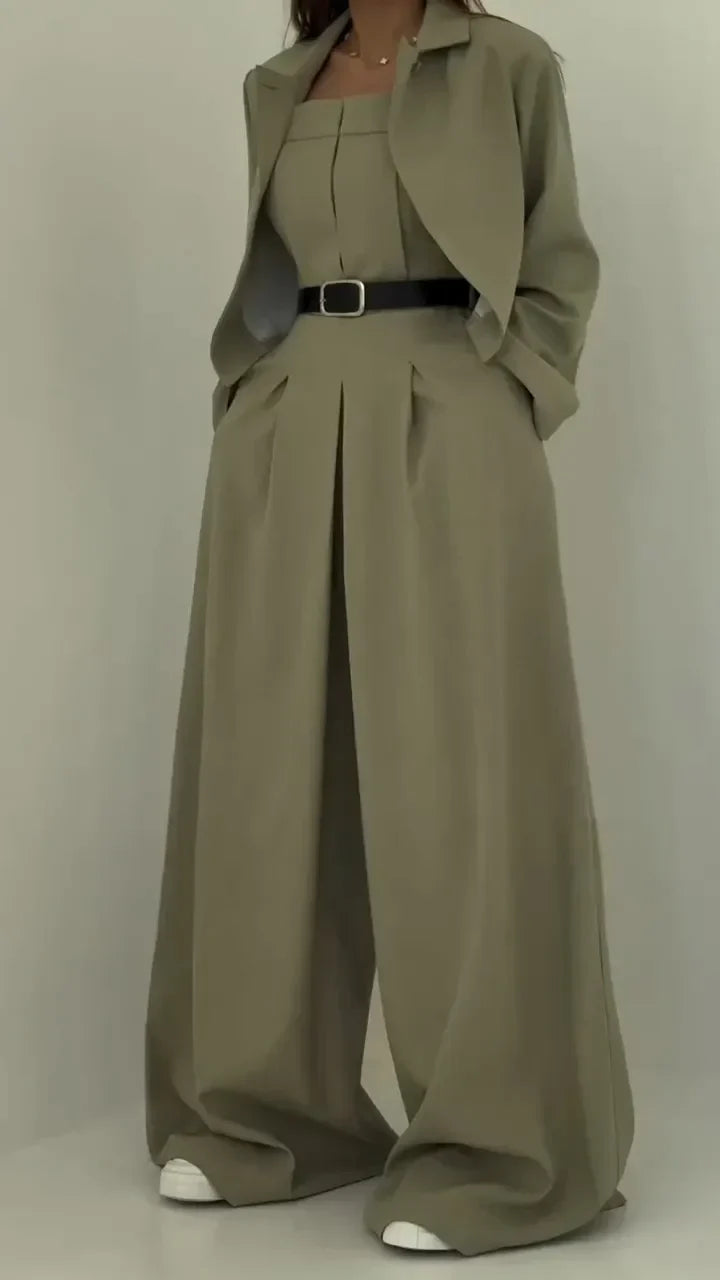 Alyssa – Women’s Wide-Leg Jumpsuit + Jacket – Sleek, Polished, and Effortless