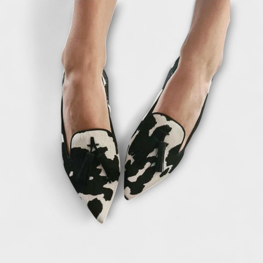 Julia - Elegant Printed Loafer with Tassels