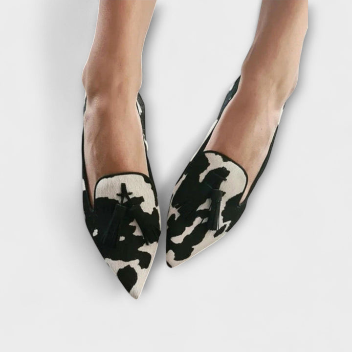 Julia - Elegant Printed Loafer with Tassels