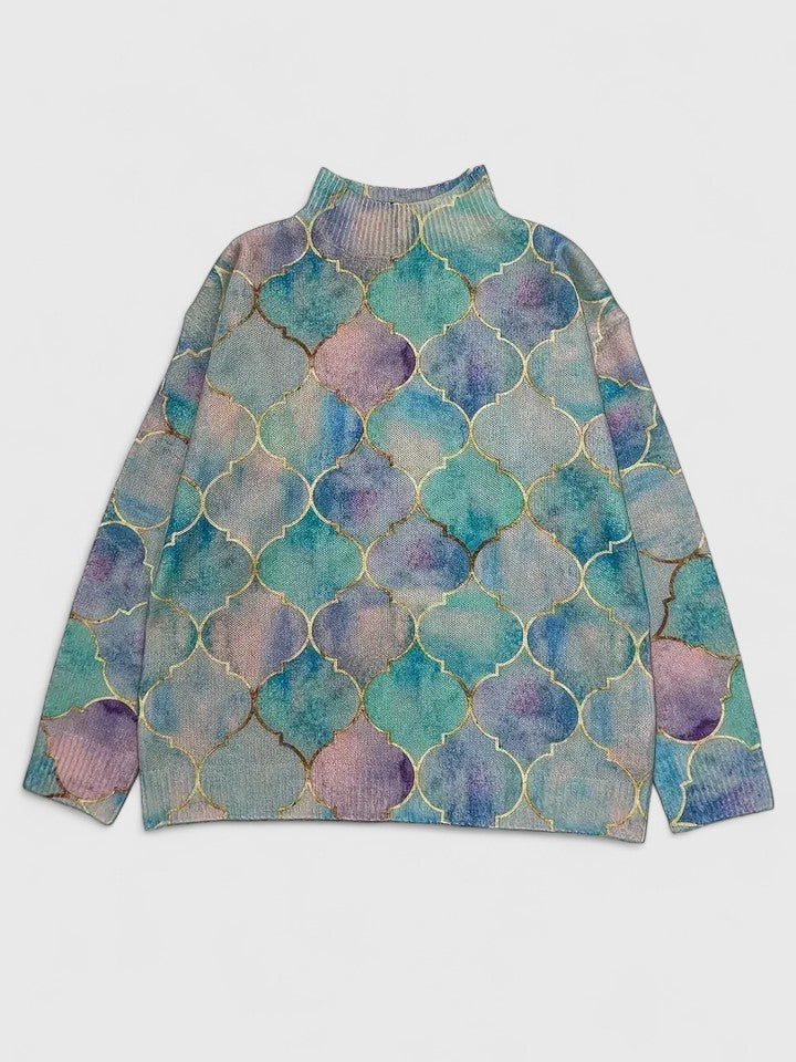 Sabine – Artistic Layers Sweater That Shine with You