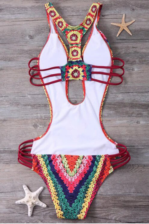 Selene – Crochet-Inspired One-Piece Swimsuit with Sculpting Cut-Outs