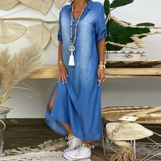 Denise – Everyday Denim-Inspired Maxi Dress
