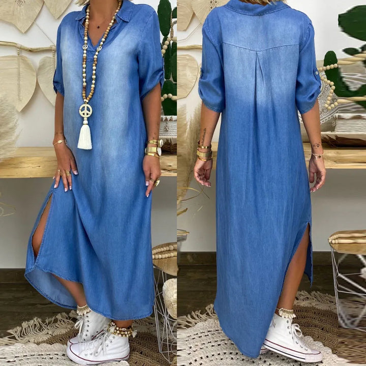 Denise – Everyday Denim-Inspired Maxi Dress