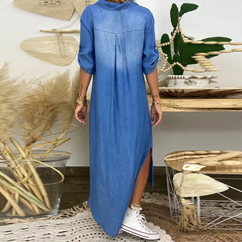 Denise – Everyday Denim-Inspired Maxi Dress