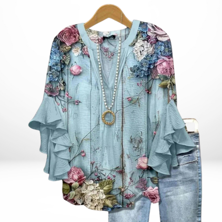 Polly - Vintage Floral Print Blouse