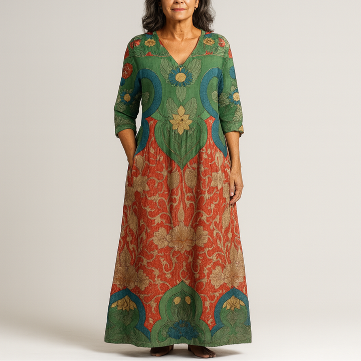 Florianne – Vintage Floral Maxi Dress