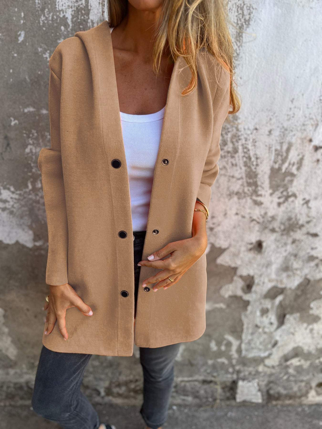 Célia – Cozy Button-Up Jacket for Effortless Elegance