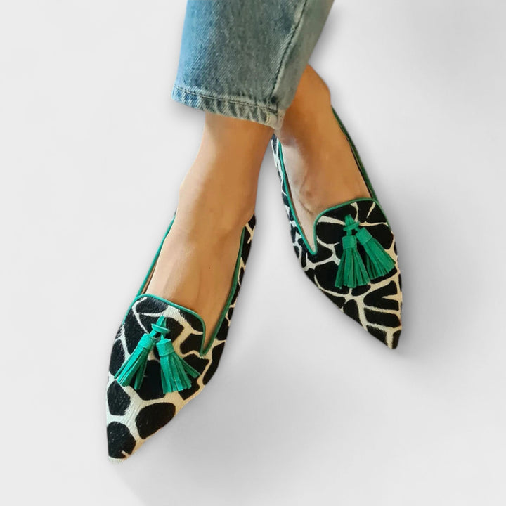 Julia - Elegant Printed Loafer with Tassels