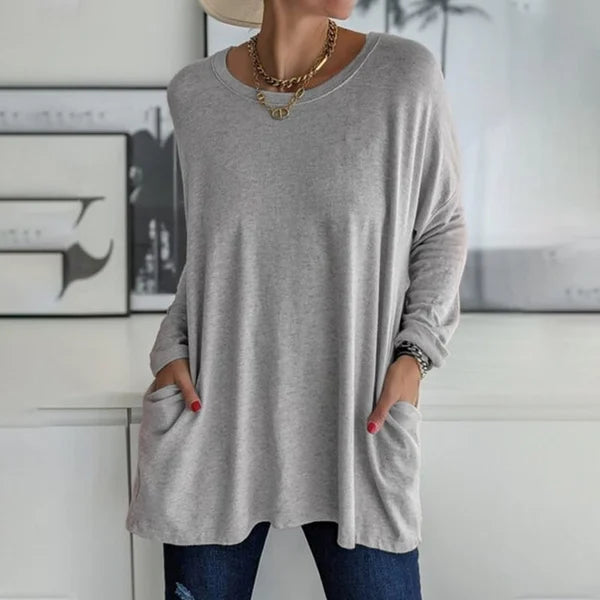 Kaitlyn – Relaxed Long Sleeve Top for Effortless Everyday Elegance