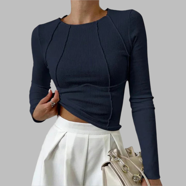 Emilie – Sculpted Long Sleeve Top for Everyday Elegance