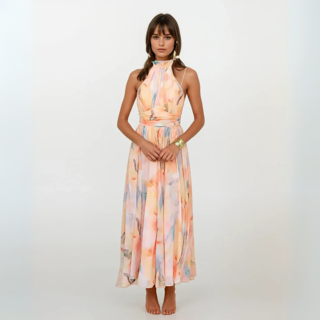 Valérie - Stunning Sunset Bloom Midi Dress