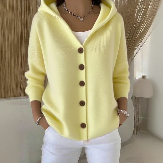 Zoé – Soft Hooded Knit Cardigan for Effortless Everyday Comfort