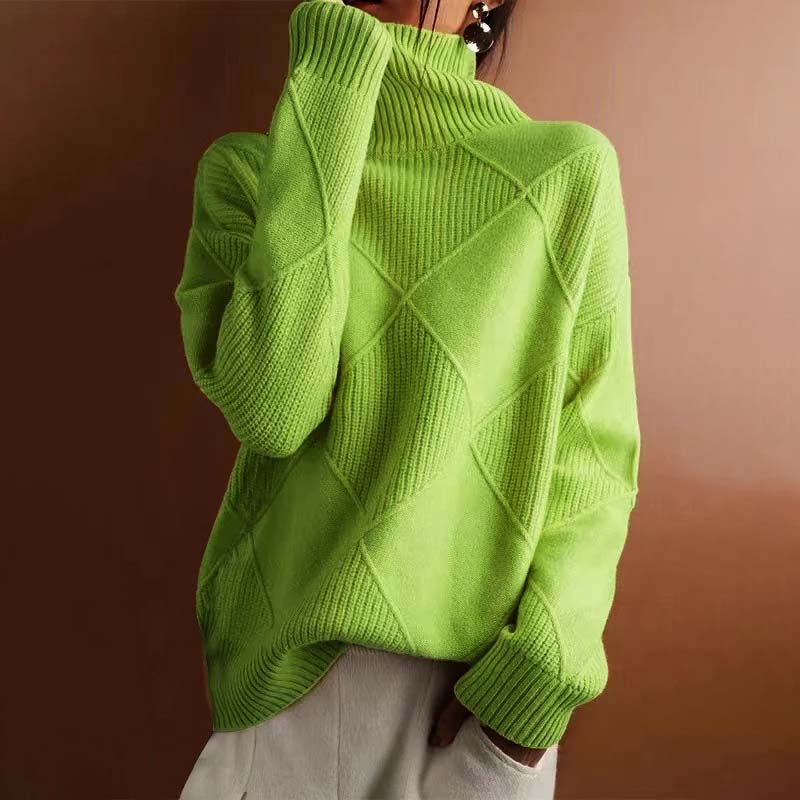 Denise – Textured Turtleneck Knit Sweater