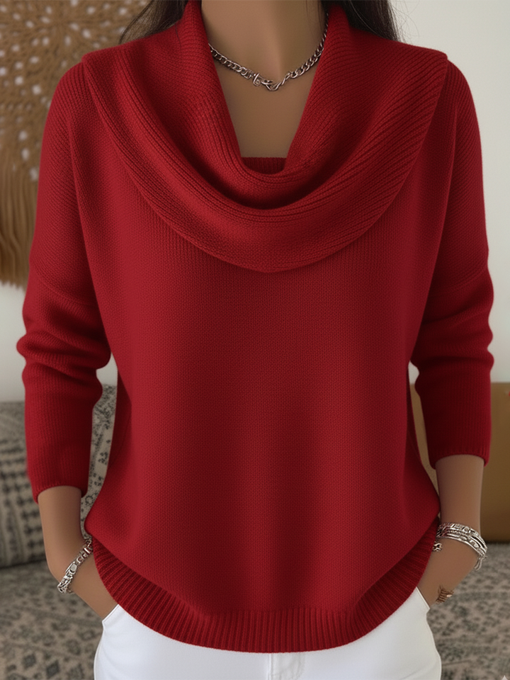 Charlotte – A Feminine Touch of Elegance and Comfort Drape-Neck Sweater