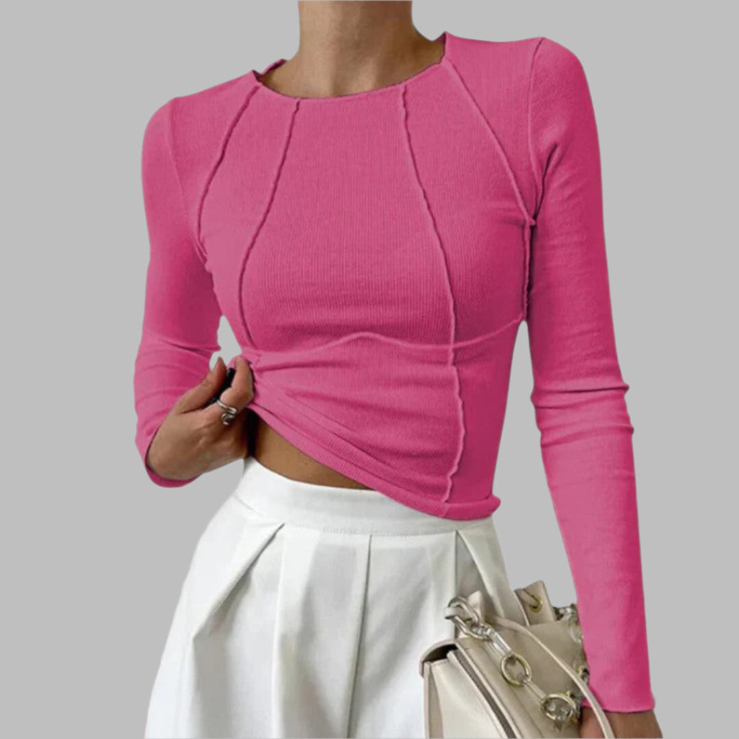 Emilie – Sculpted Long Sleeve Top for Everyday Elegance
