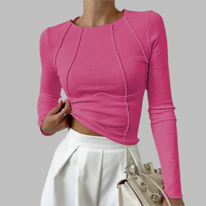 Emilie – Sculpted Long Sleeve Top for Everyday Elegance