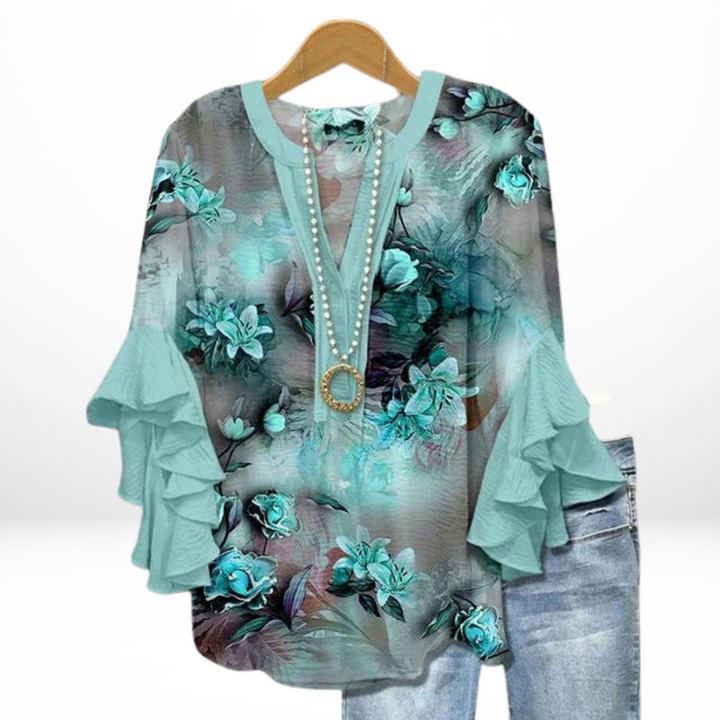 Polly - Vintage Floral Print Blouse