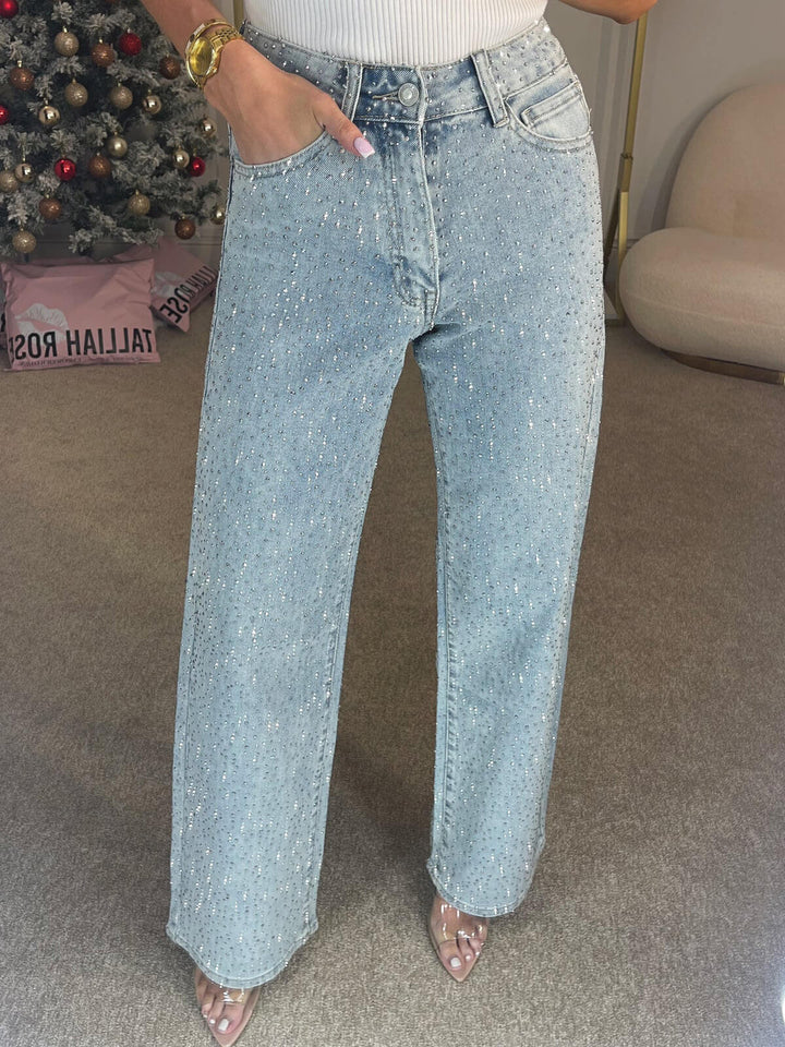 Elyse - Diamanté Straight Jeans