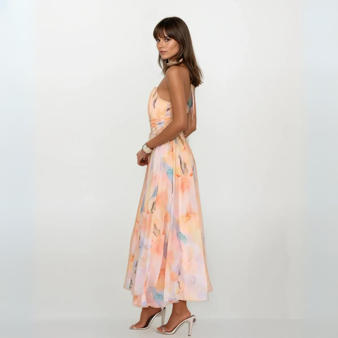 Valérie - Stunning Sunset Bloom Midi Dress