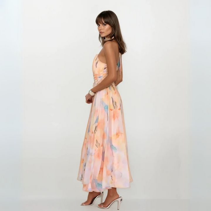Valérie - Stunning Sunset Bloom Midi Dress