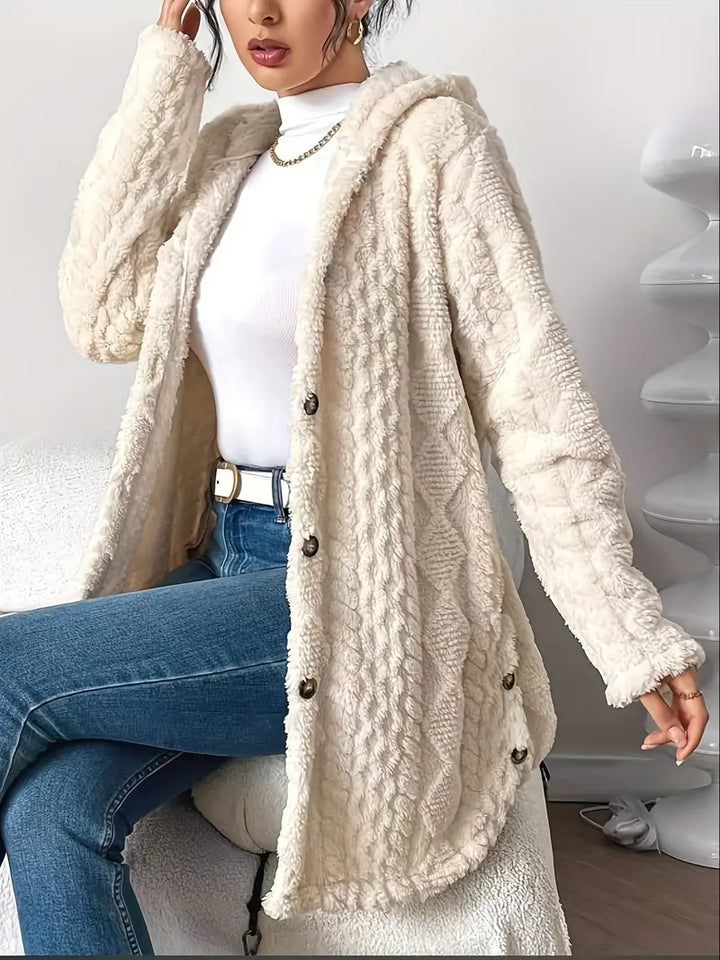 Oriane – Plush Hooded Cardigan for Cozy Confidence All Season
