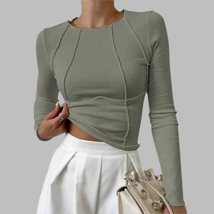 Emilie – Sculpted Long Sleeve Top for Everyday Elegance