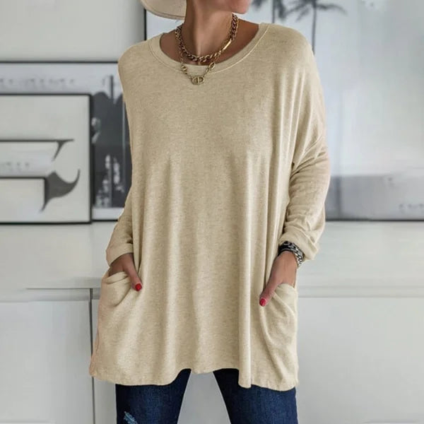 Kaitlyn – Relaxed Long Sleeve Top for Effortless Everyday Elegance