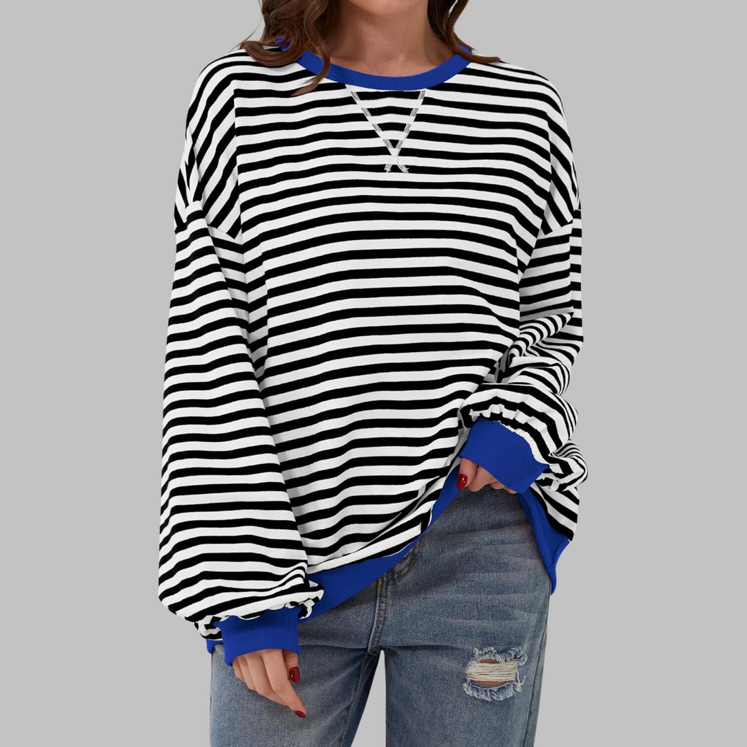 Zoey – Casual Chic with All-Day Comfort Striped Sweatshirt