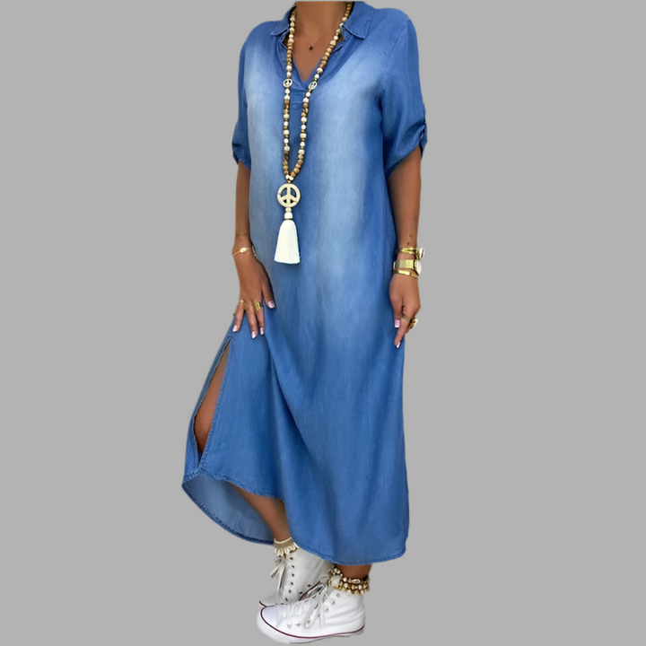 Denise – Everyday Denim-Inspired Maxi Dress