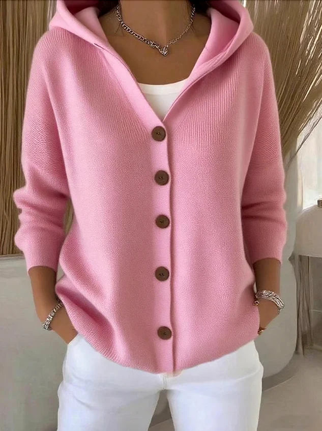 Zoé – Soft Hooded Knit Cardigan for Effortless Everyday Comfort