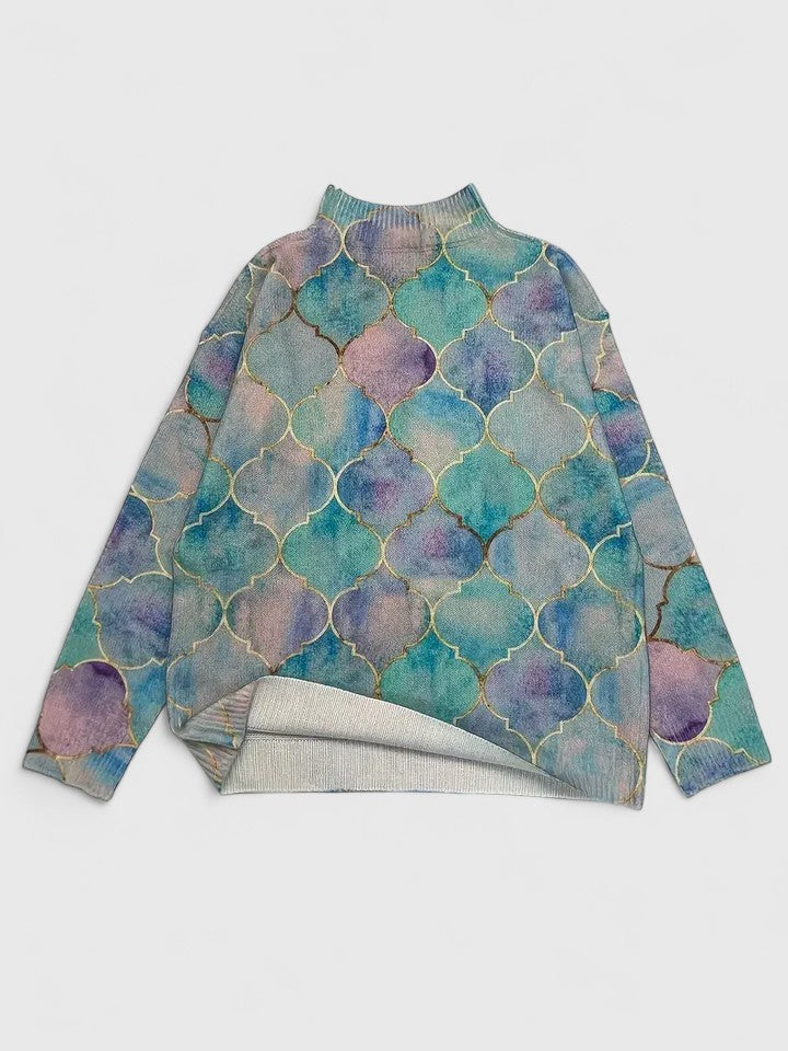Sabine – Artistic Layers Sweater That Shine with You