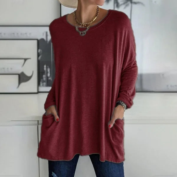 Kaitlyn – Relaxed Long Sleeve Top for Effortless Everyday Elegance
