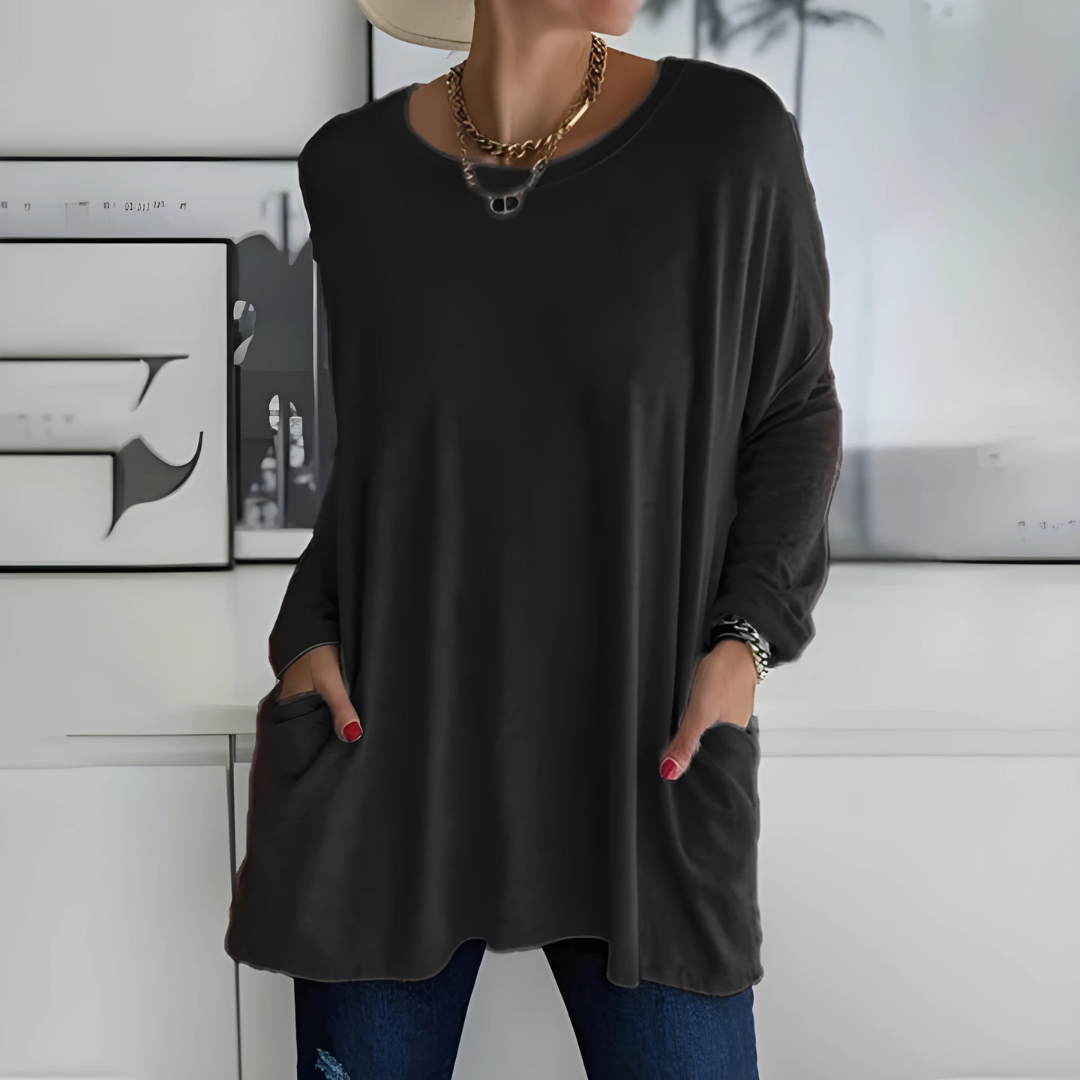 Kaitlyn – Relaxed Long Sleeve Top for Effortless Everyday Elegance