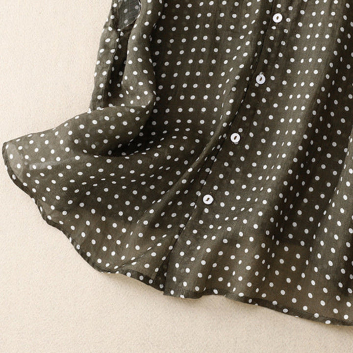 Vera – Soft Dot Linen Top