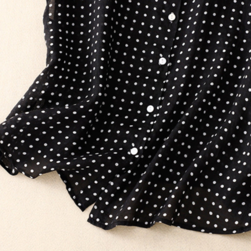 Vera – Soft Dot Linen Top