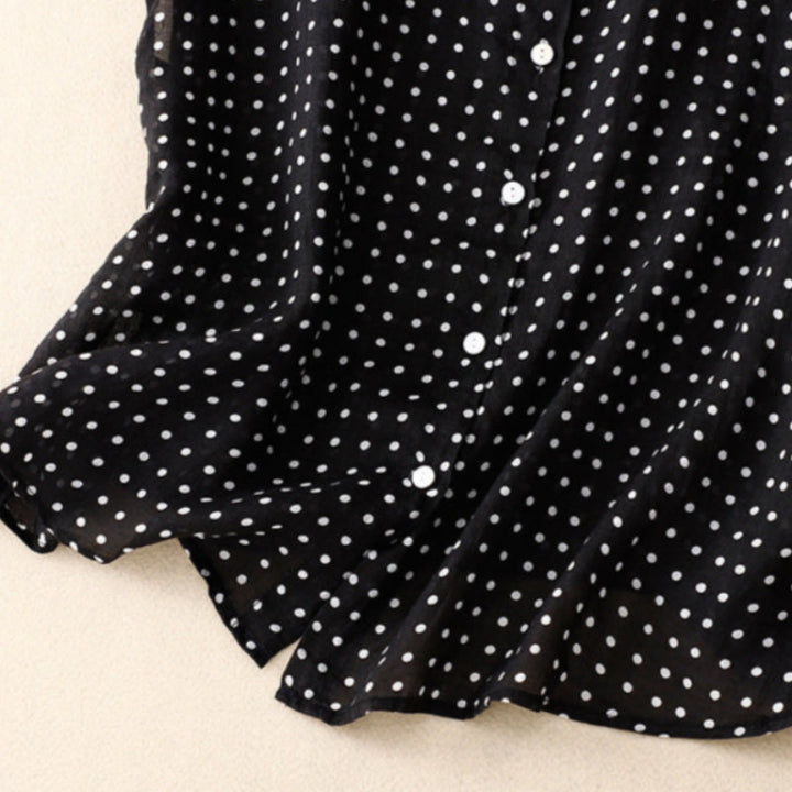 Vera – Soft Dot Linen Top