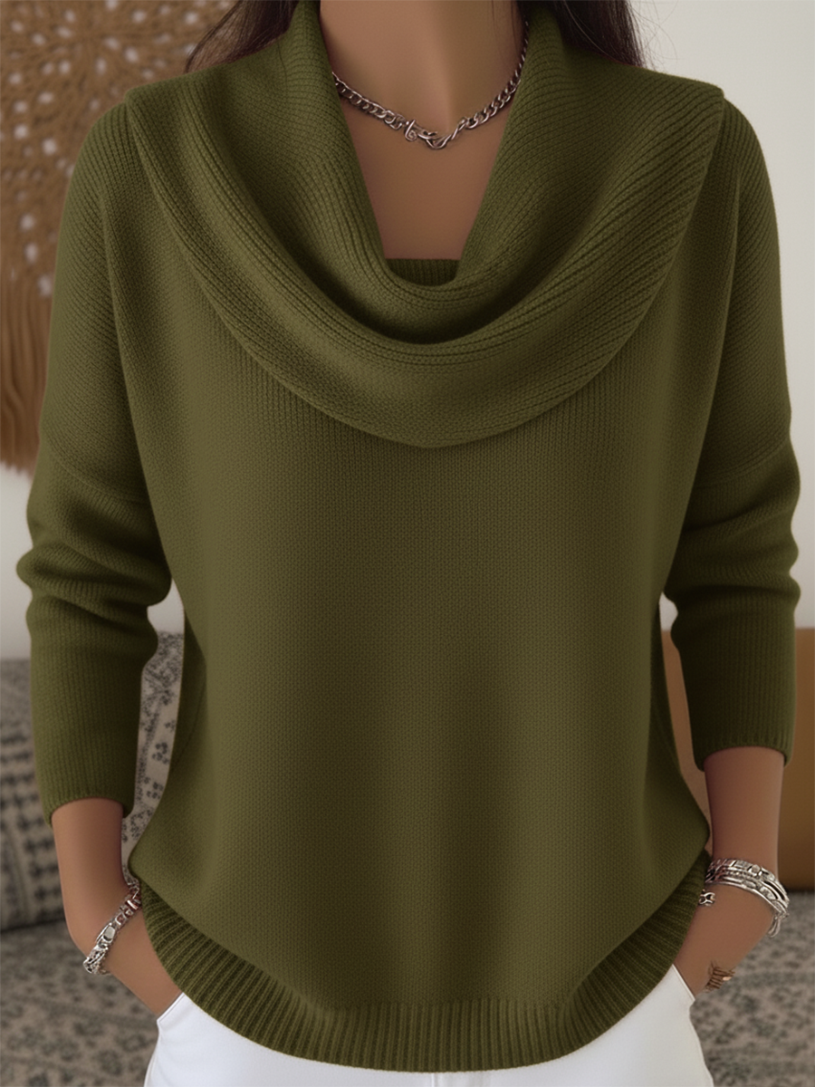 Charlotte – A Feminine Touch of Elegance and Comfort Drape-Neck Sweater