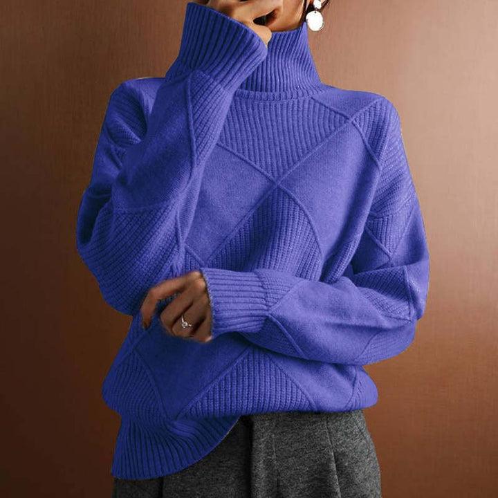 Denise – Textured Turtleneck Knit Sweater