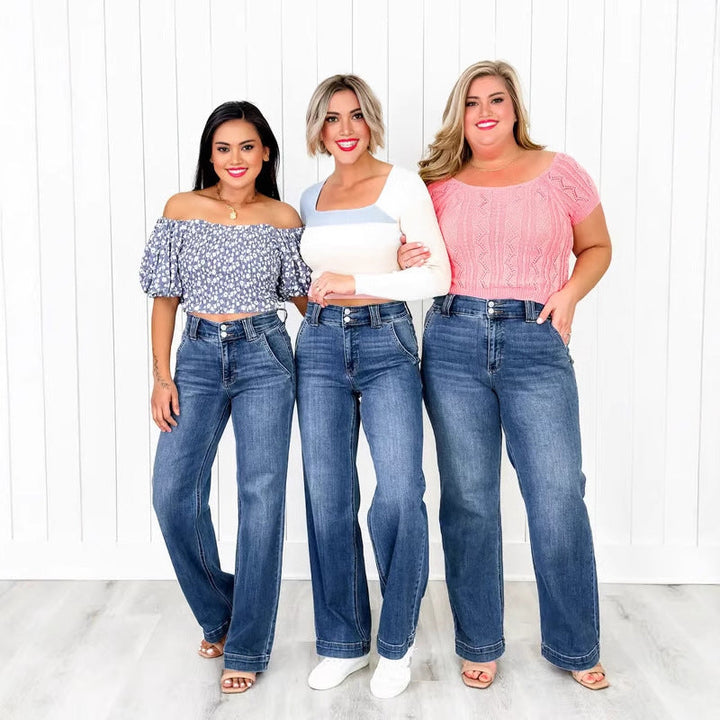 Tallis – Comfy Double Down Wide Leg Jeans