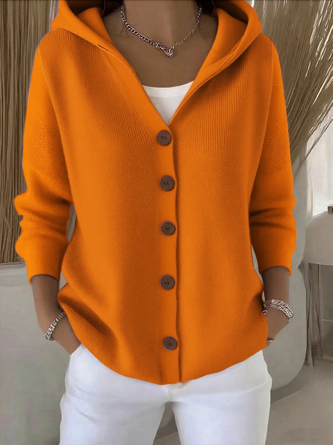 Zoé – Soft Hooded Knit Cardigan for Effortless Everyday Comfort