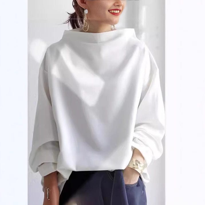 Élodie – Elegant High-Neck Knit Sweater