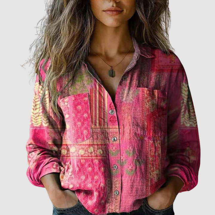 Lilou – Retro Printed Blouse