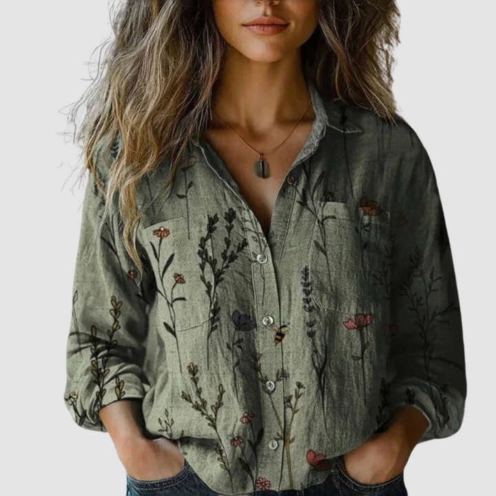Lilou – Retro Printed Blouse