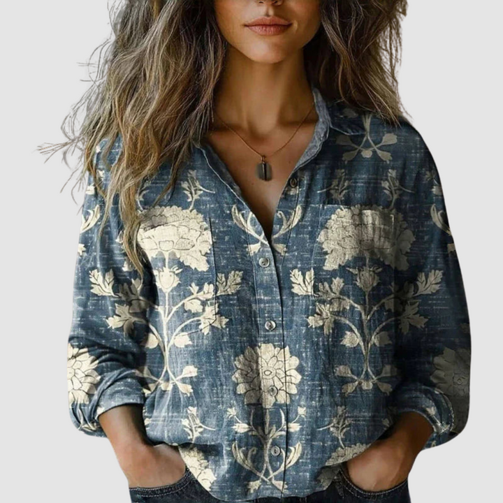 Lilou – Retro Printed Blouse